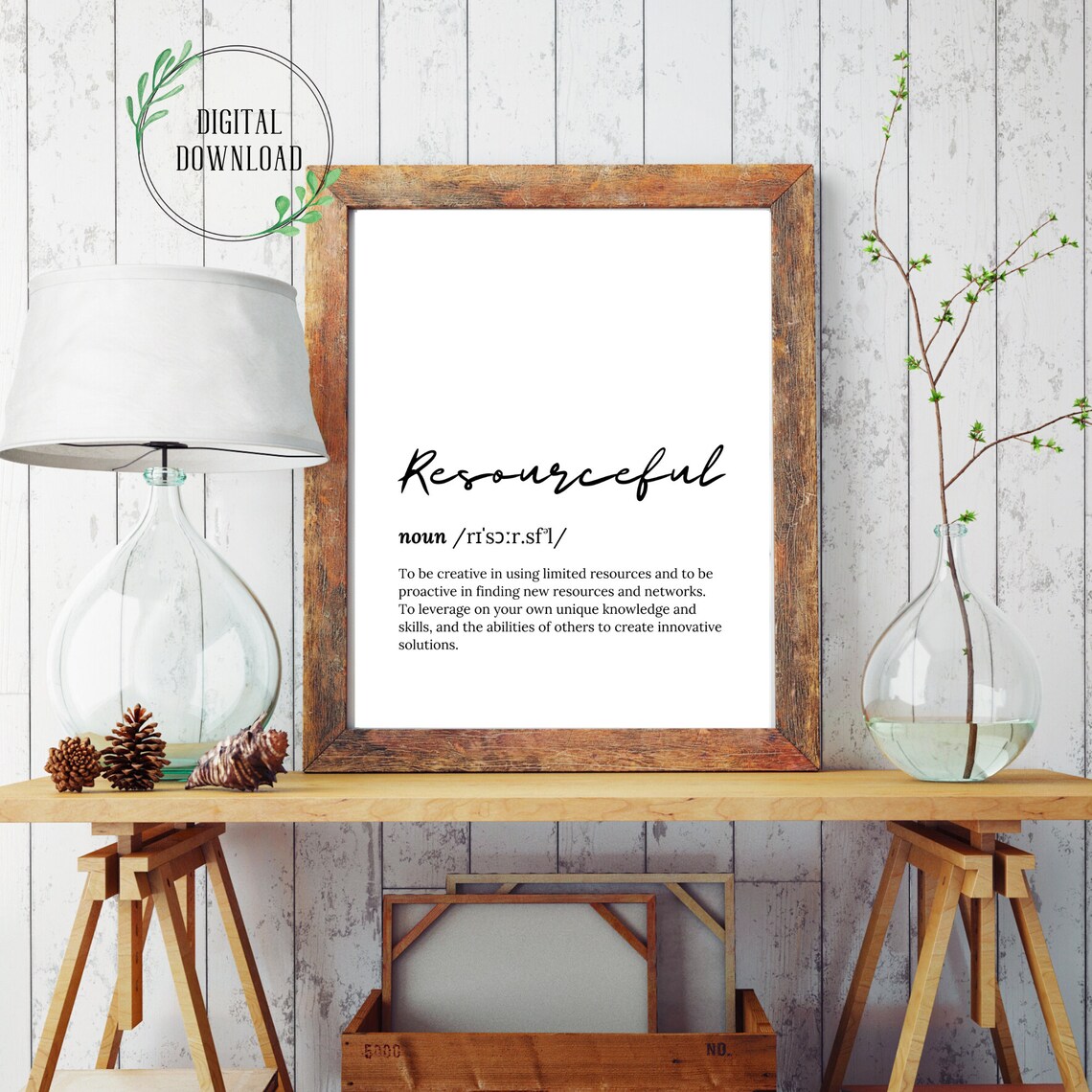 Resourceful Definition Meaning Dictionary Script Typography Wall Poster - Image 3