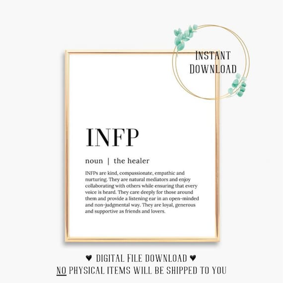 INFP The Healer Definition Myers Briggs Personality Type Poster