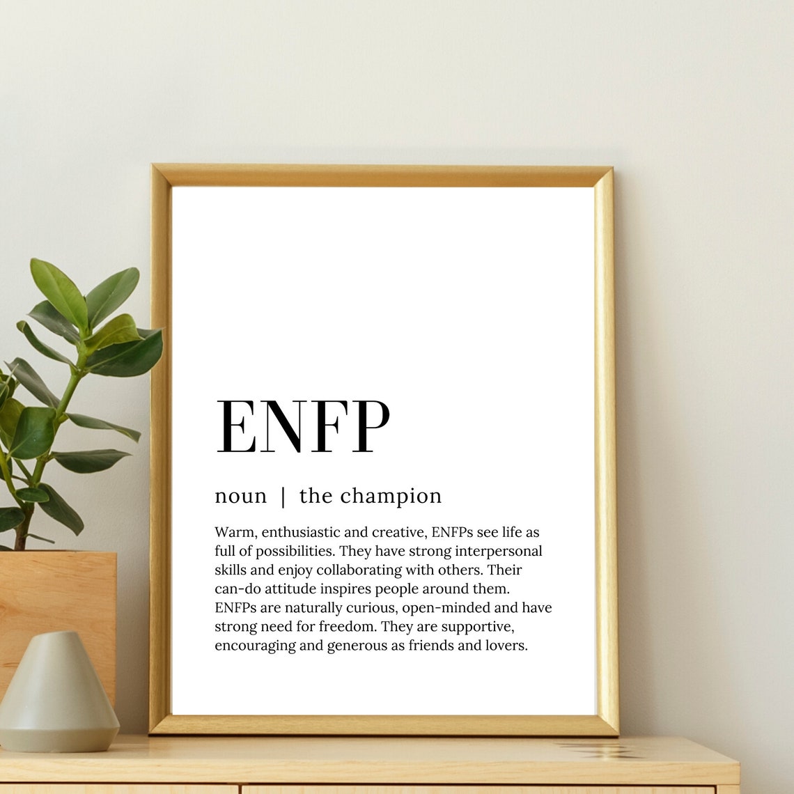 ENFP The Champion Personality Type Dictionary Definition Quote Poster - Image 2