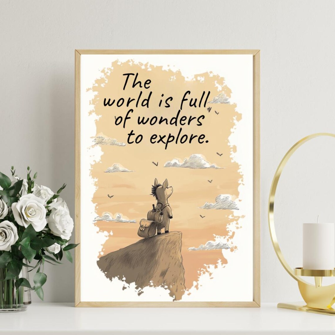 Donkey Motivational Quote, Whimsical Farmhouse Art Print
