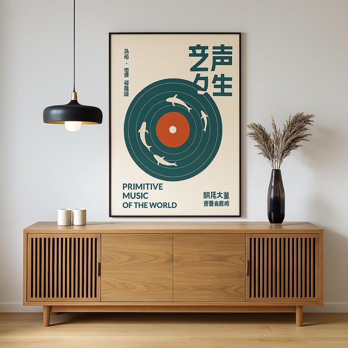 Primitive Music Of The World Vinyl Record Dolphins Art Poster