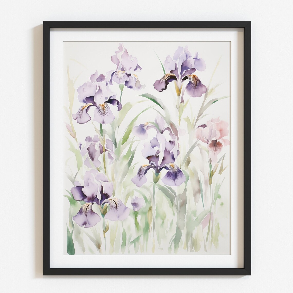 Purple Iris Flowers Watercolor Delicate Botanical Spring Poster