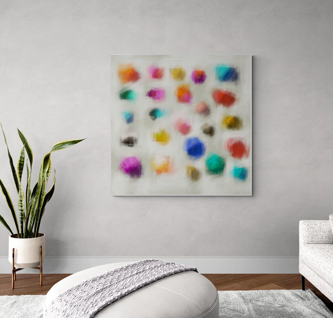 Rainbow Dots Art Print Abstract Colorful Painting Abstract Art - Image 5