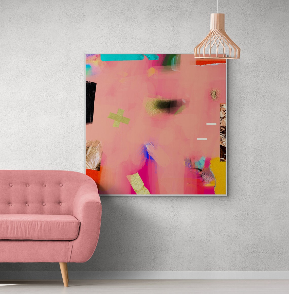 Abstract Art Print Pink Coral Abstract Painting Wall Art Modern Wall Decor Large Art - Image 4