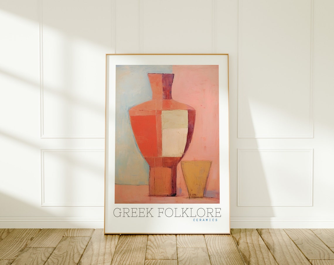 Greek Folklore Exhibition Poster, Mid-Century Modern - Image 4