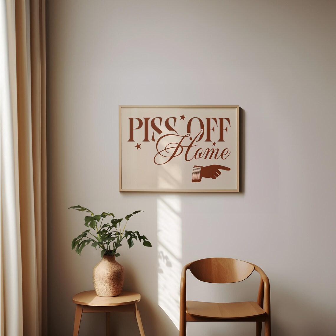 Piss Off Home Cheeky Funny Welcome Sign Vintage Typography Poster - Image 3