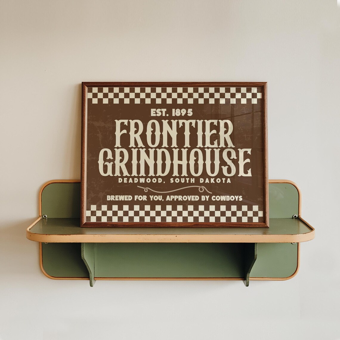 Cowboy Style Coffee Shop, Old West Kitchen Art Print - Image 3
