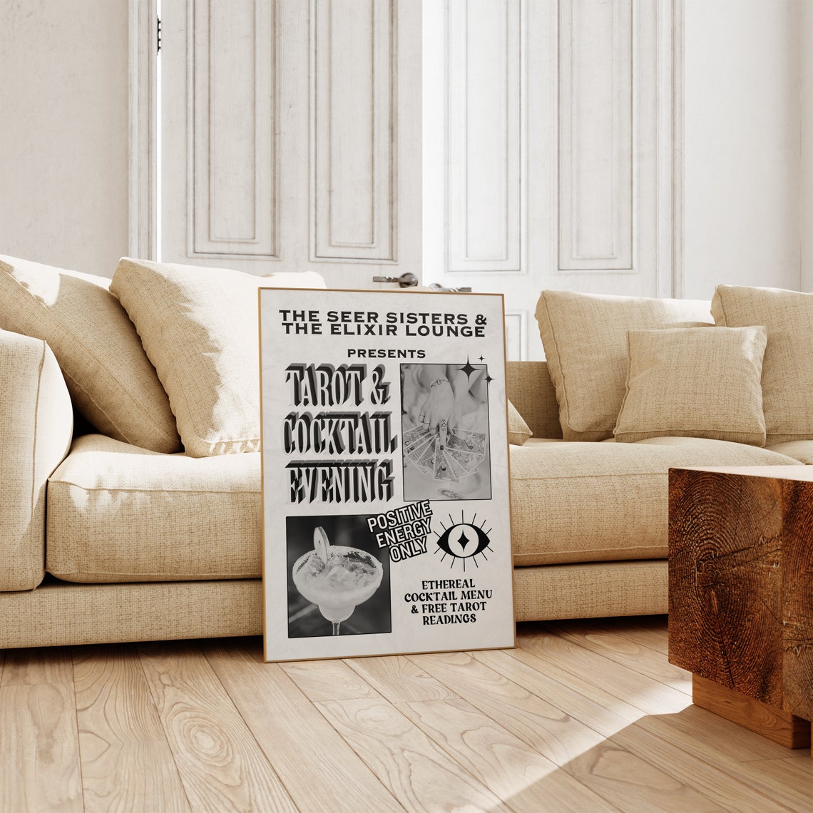 Tarot And Cocktails Newspaper Headline Print Newspaper News Headline Aesthetic Poster Trendy Tarot Card Bar Cart Cocktails Alcohol Art - Image 2