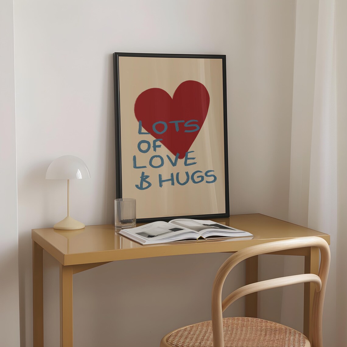 Lots Of Love And Hugs Big Red Heart Hand Drawn Wall Decor Poster - Image 3