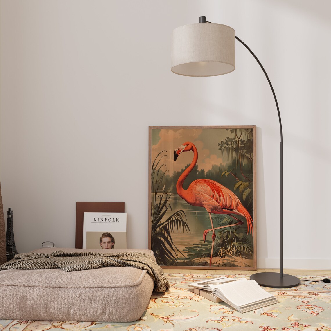 Vintage Flamingo Tropical Bird Art Print - Image 2
