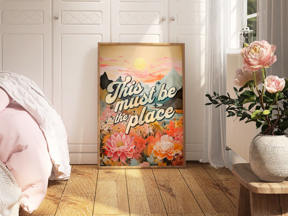 This Must Be The Place Retro Scenic Typography Poster - Image 4