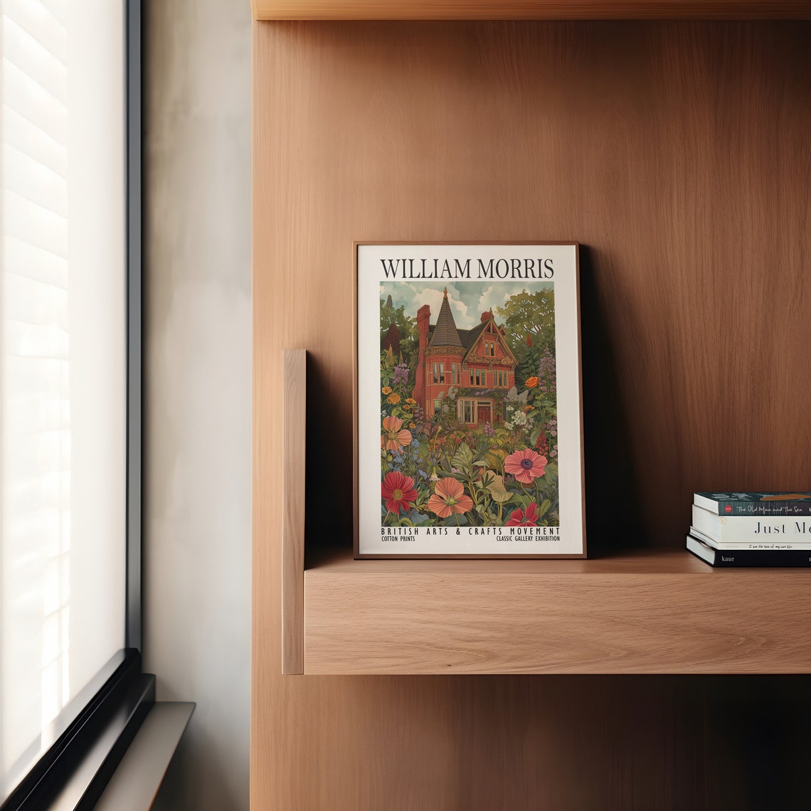 William Morris Victorian Brick House Garden Floral Cottage Poster - Image 2
