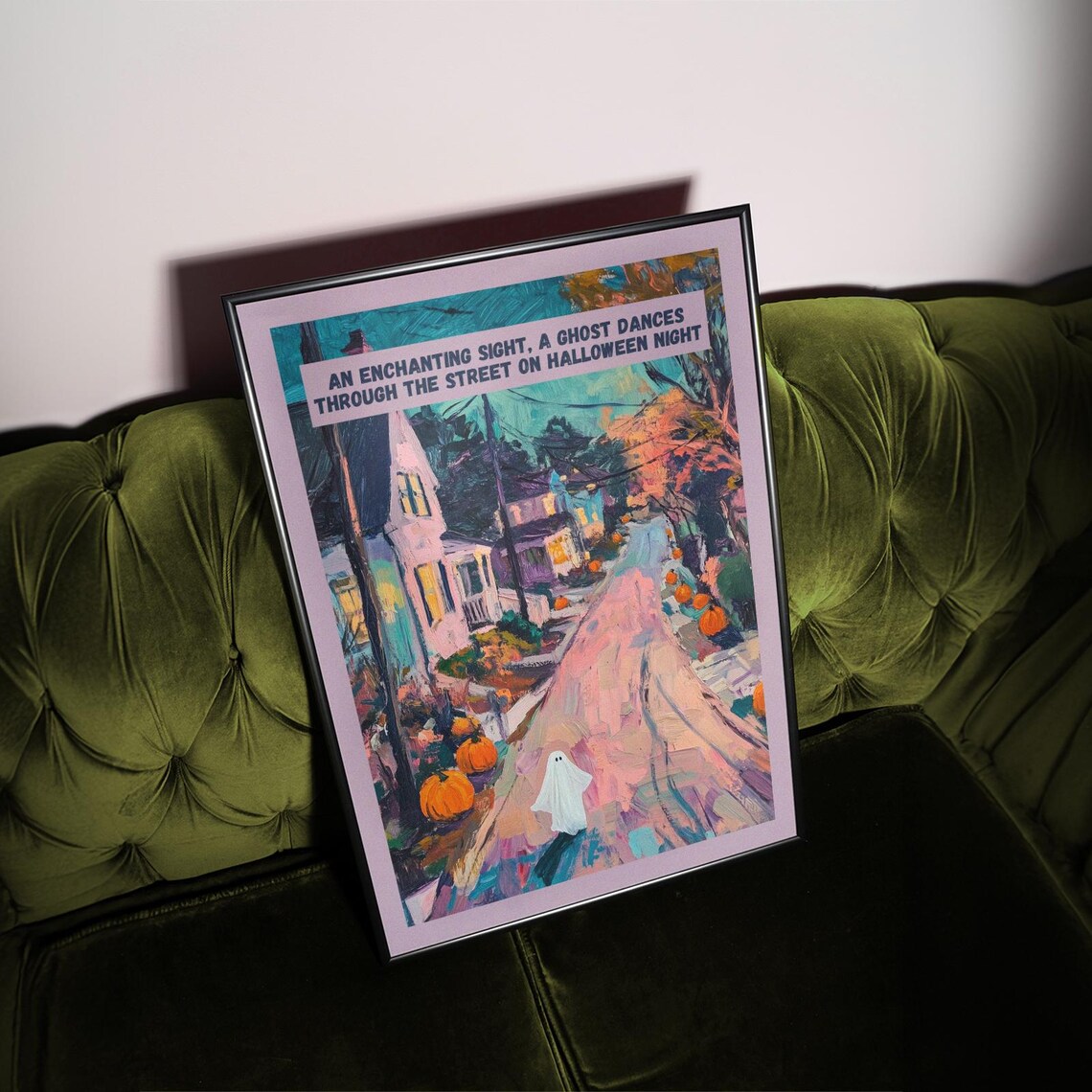 Magical Halloween Cute Ghost Poster, Cottagecore Fall Art - Image 4