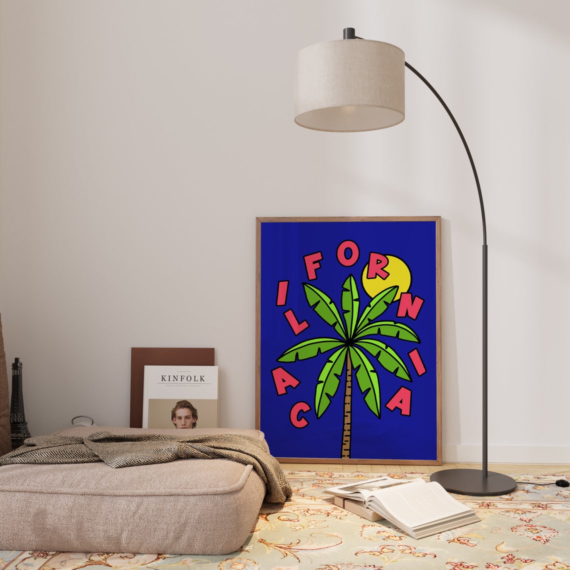 California Palm Tree Sun Bold Pop Art Retro Travel Fun Poster - Image 2