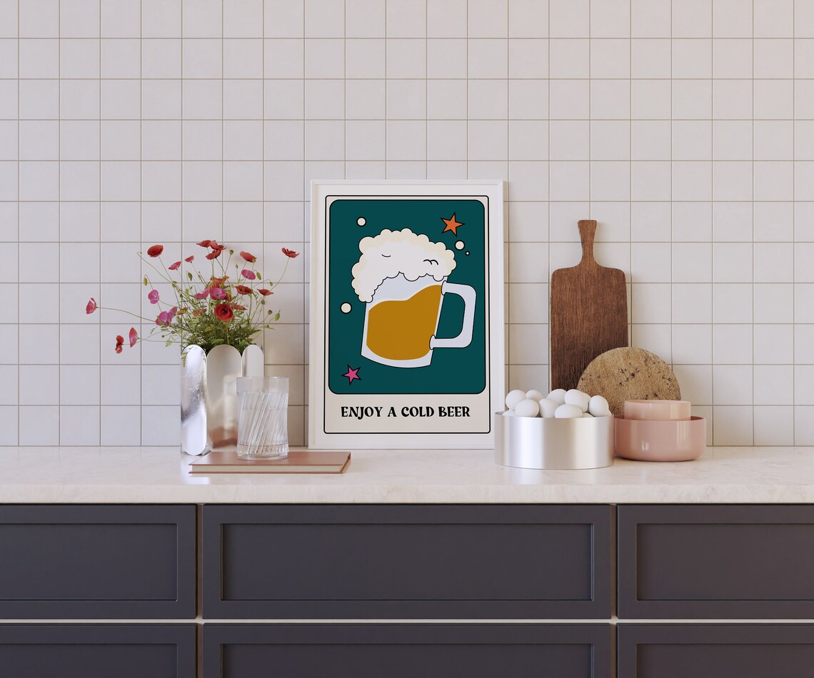 Enjoy A Cold Beer Tarot Card Style Art Print - Image 3