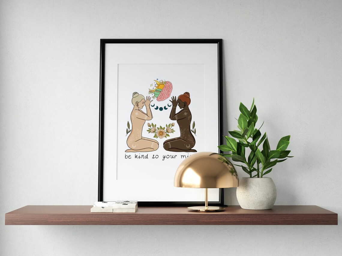 Be Kind To Your Mind Celestial Figure Art Print - Image 2