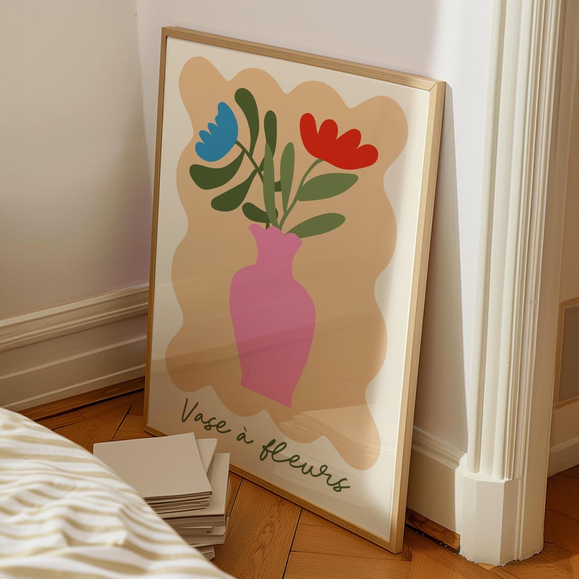 Vase à Fleurs French Pink Vase Floral Modern Botanical Poster - Image 3