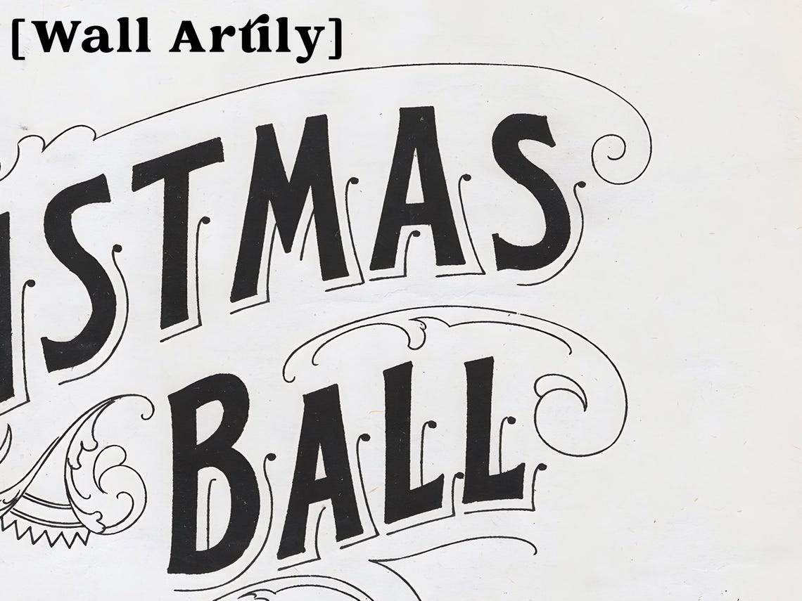 The Christmas Ball Vintage Sheet Music Cover Waltz Song Poster - Image 5