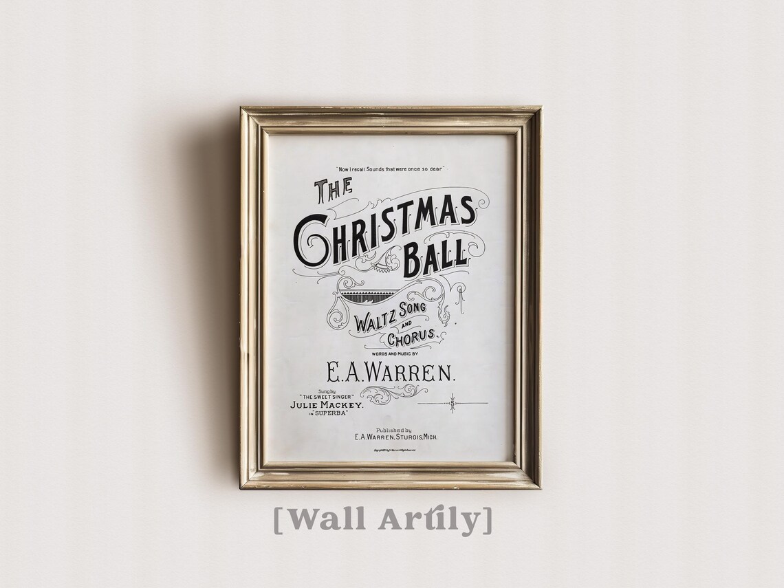 The Christmas Ball Vintage Sheet Music Cover Waltz Song Poster - Image 6