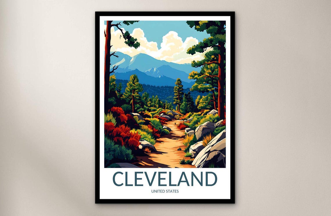 Cleveland California Pine Forest Trail Mountain Autumn Foliage Poster