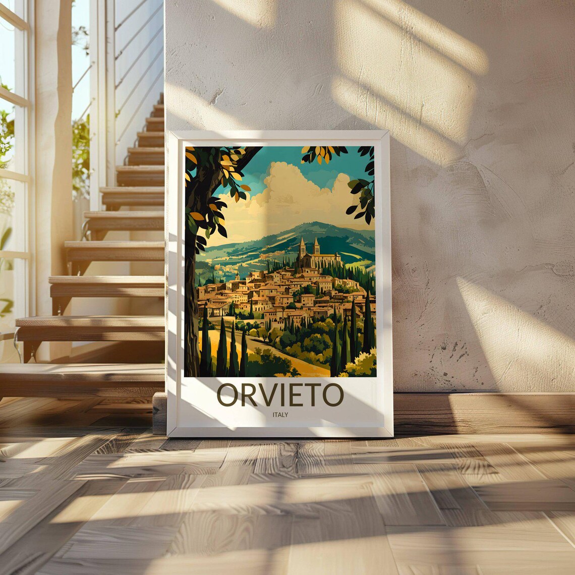 Orvieto Italy Hilltop Medieval Town Cypress Hills Travel Poster - Image 3