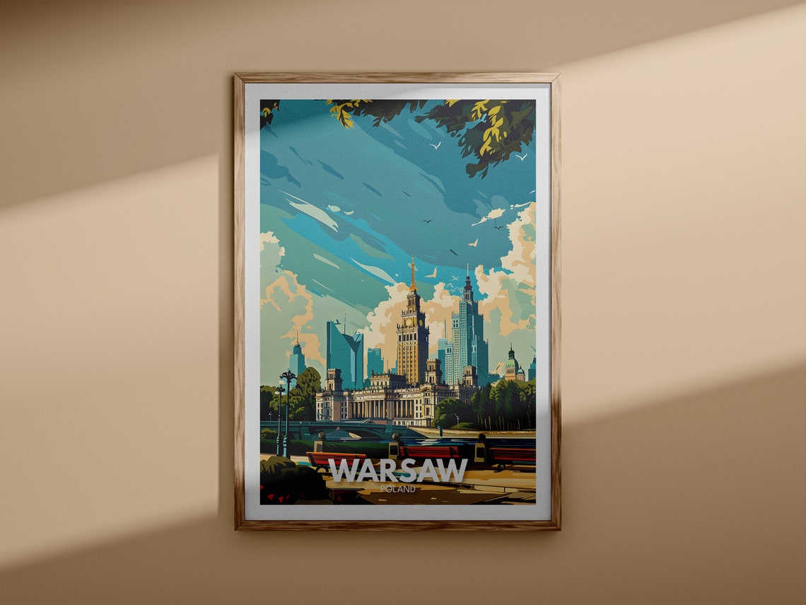 Warsaw Travel Warsaw Art Poster Poland Travel Wall Art Print Housewarming Gift City Wall Decor Poster Art Gifts - Image 3