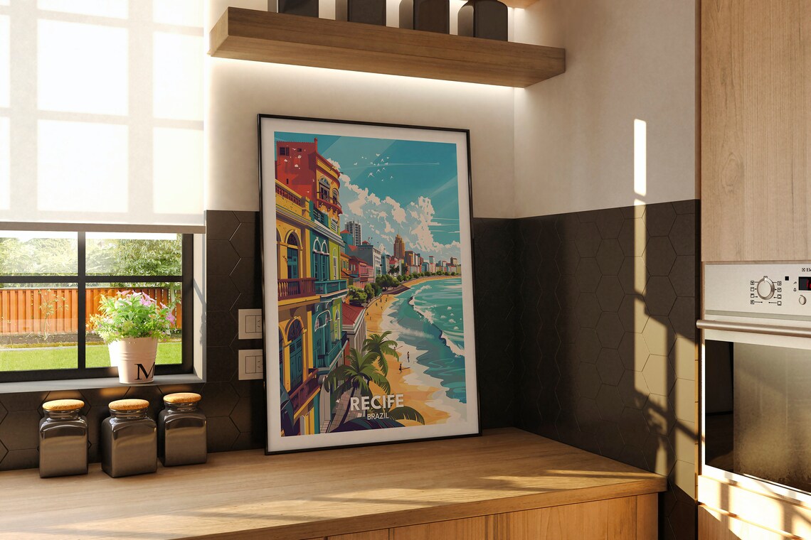 Recife Art Print Recife Travel Poster Brazil Wall Art Print Brazil Home Decor Travel Wall Art Poster Unique City Print - Image 2