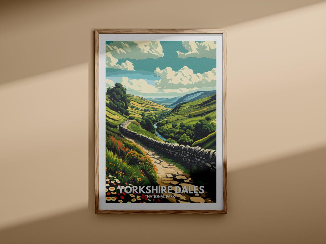 Yorkshire Dales Print Yorkshire Dales National Park Poster United Kingdom National Parks Wall Art United Kingdom Travel Poster - Image 3