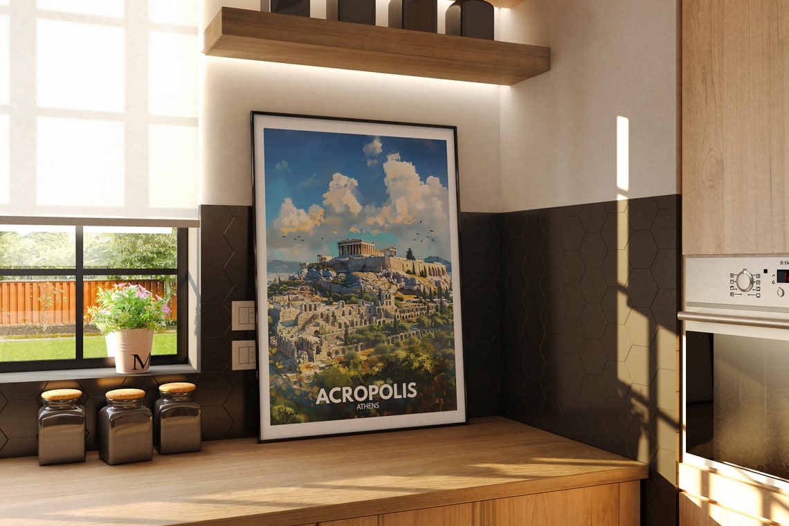 Athens Greece Acropolis Parthenon Ancient Ruins Travel Poster - Image 2