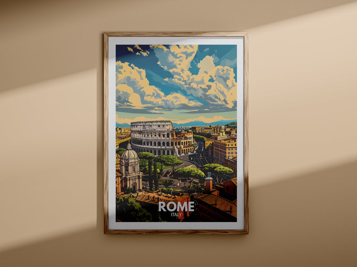 Rome Italy Colosseum Ancient Amphitheater Aerial View Poster - Image 3