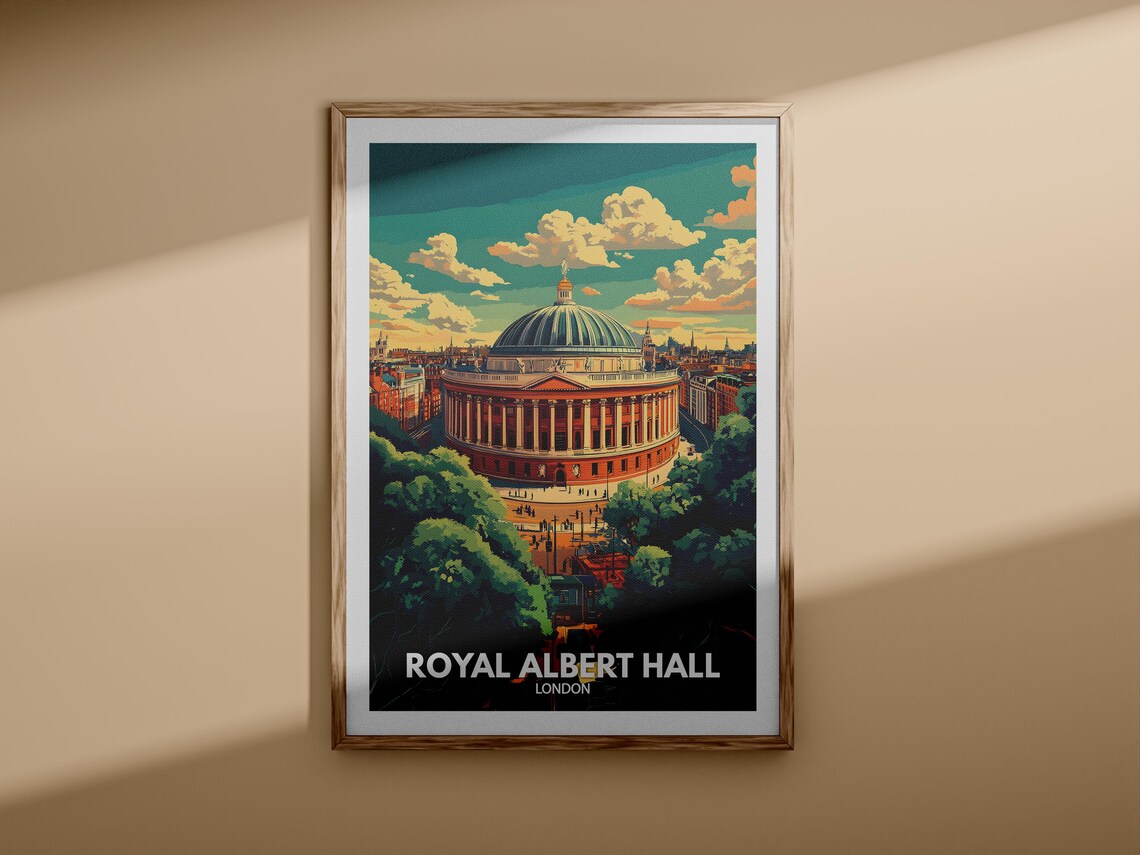 Royal Albert Hall Print Royal Albert Hall Travel Poster London Wall Art Print London Home Decor Travel Art Poster Unique City Print - Image 3