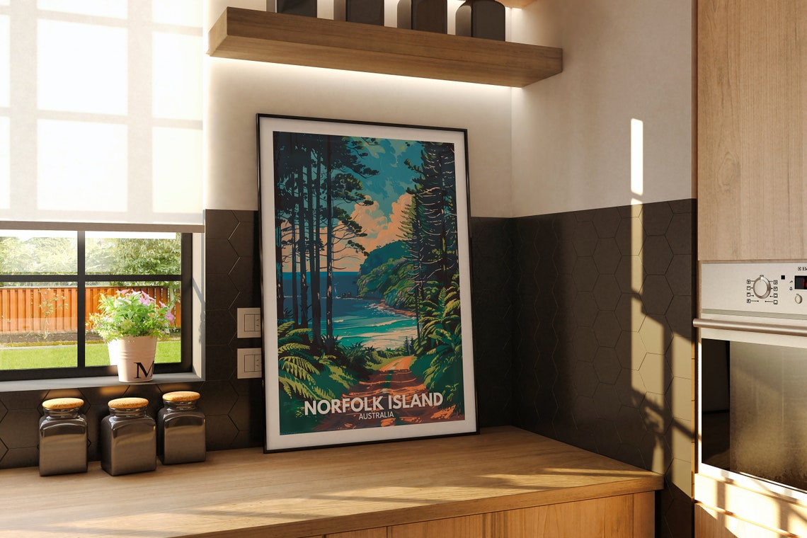 Norfolk Island Australia Pine Forest Beach Hidden Cove Poster - Image 2
