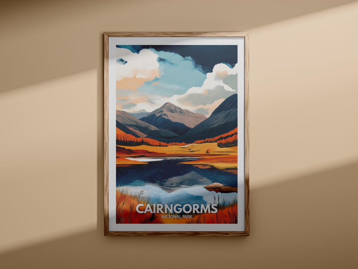 Cairngorms Print Cairngorms National Park Poster United Kingdom National Parks Wall Art United Kingdom Travel Poster Nature Prints - Image 3