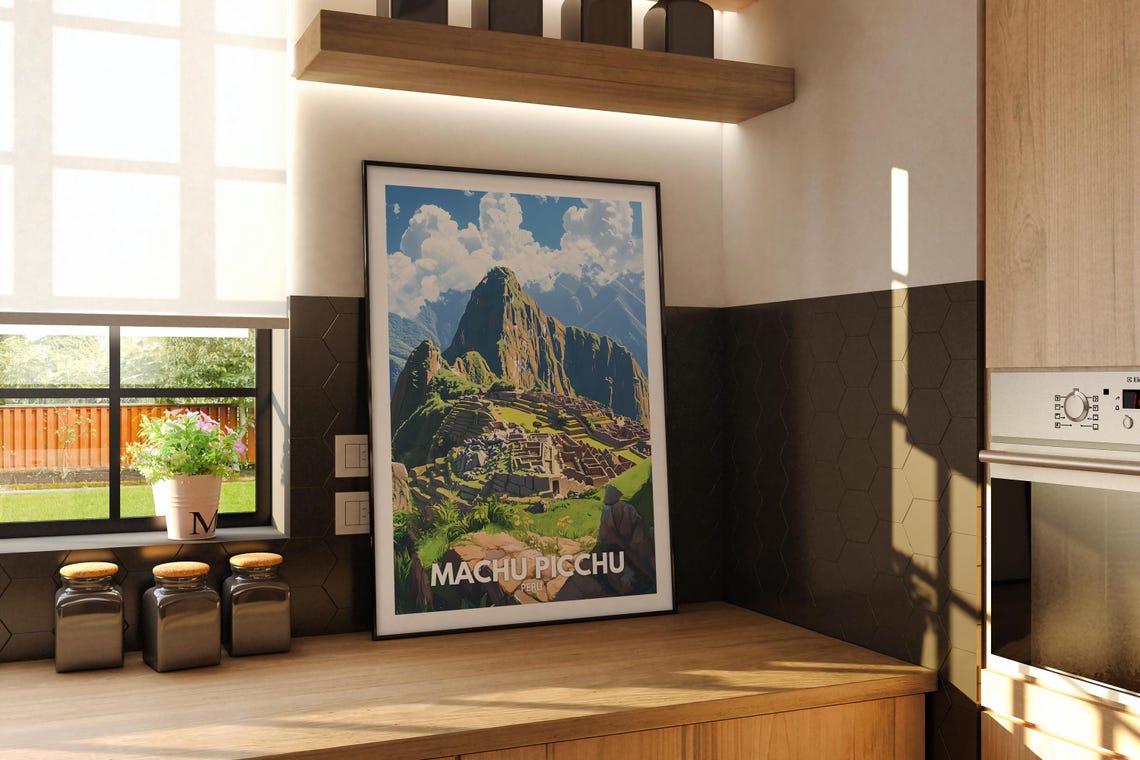 Machu Picchu Peru Inca Ruins Mountain Citadel Retro Travel Poster - Image 2
