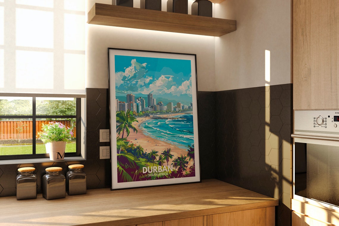 Durban Print Durban Travel Poster South Africa Wall Art Print South Africa Home Decor Travel Wall Art Decor Unique City Poster - Image 2