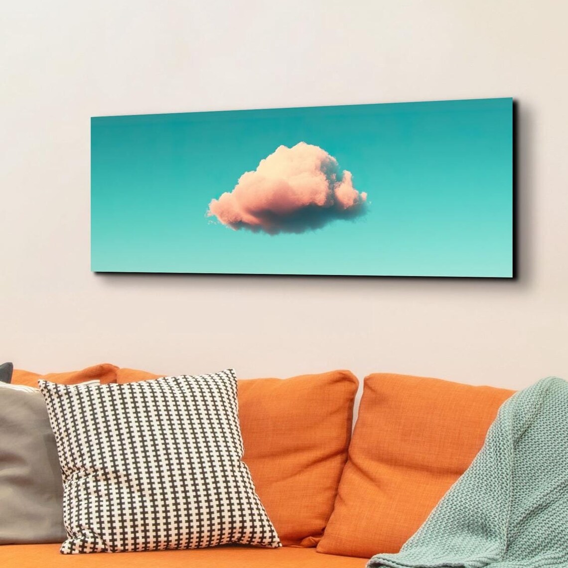 Serene Clouds Landscape, Panoramic Wall Art Print