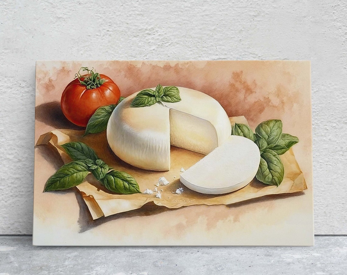 Fresh Mozzarella Cheese Basil Tomato Italian Kitchen Wall Art Poster