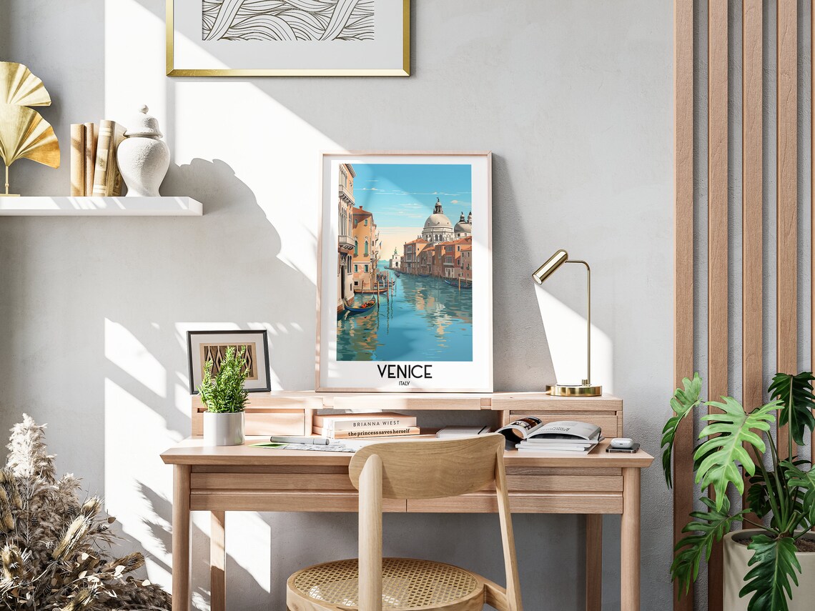 Venice Travel Poster, Grand Canal Italy Painting - Image 3