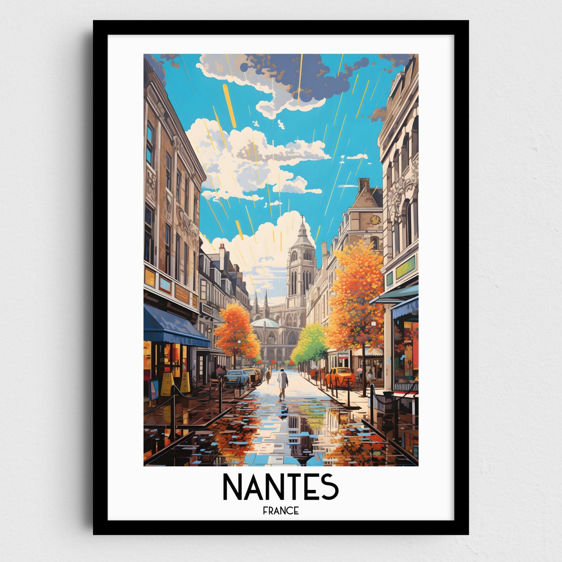 Nantes Travel Wall Art France Painting Gifts Europe Home Decor Prints Posters Handmade Art French