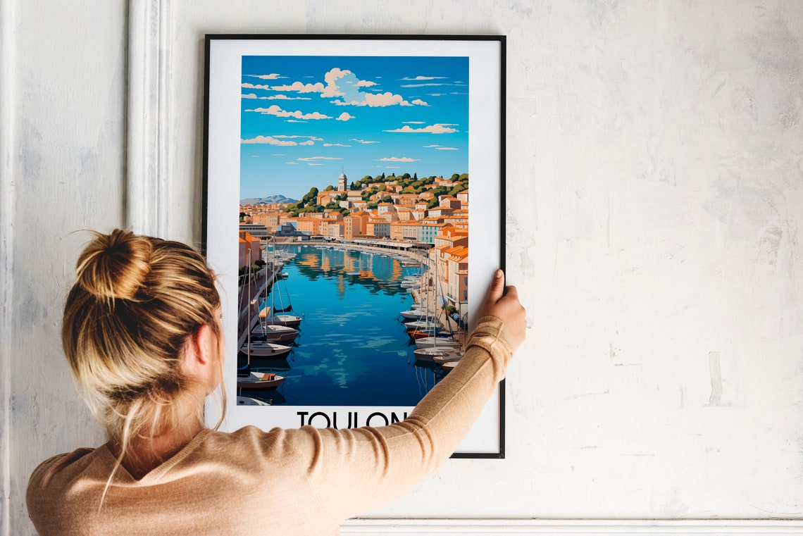 Toulon Travel Wall Art France Painting Gifts Europe Home Decor Prints Posters Handmade Art French - Image 2