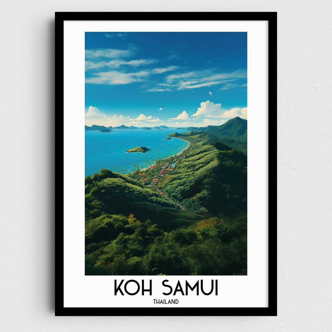 Koh Samui Thailand Tropical Island Coast Aerial Beach View Poster