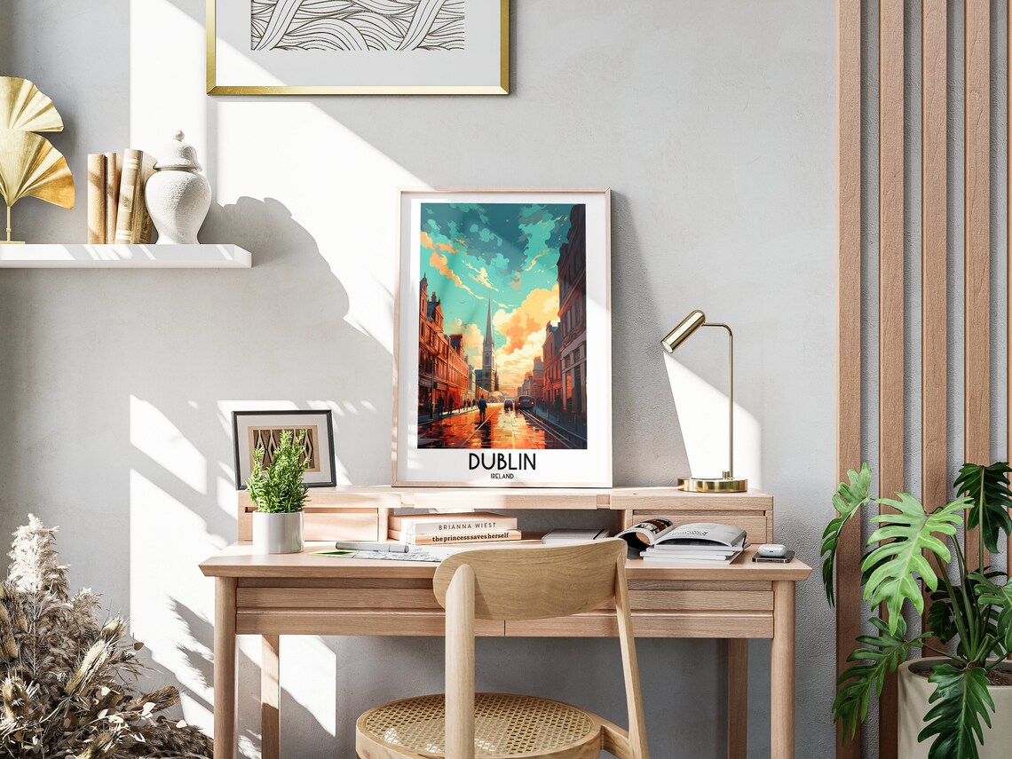 Dublin Travel Poster, Ireland Europe Home Decor - Image 3