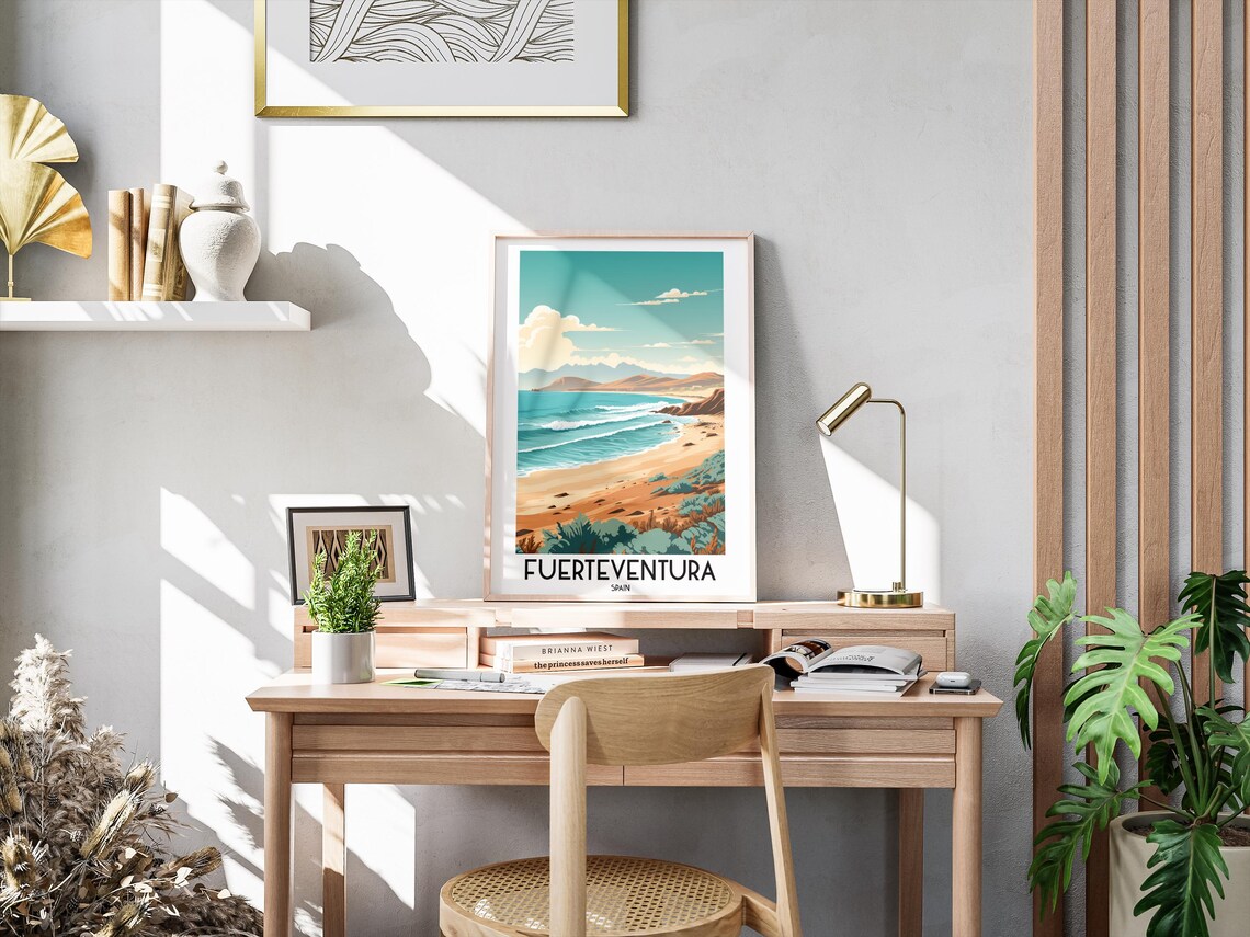 Fuerteventura Spain Canary Islands Surf Beach Travel Art Poster - Image 3