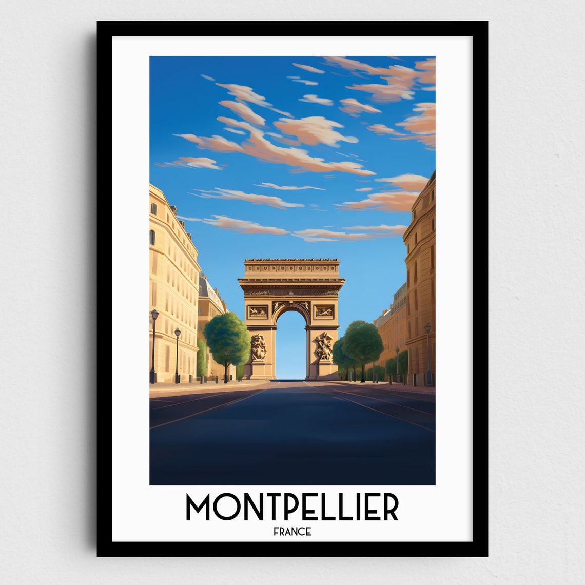 Montpellier Travel Wall Art France Painting Gifts Europe Home Decor Prints Posters Handmade Art French