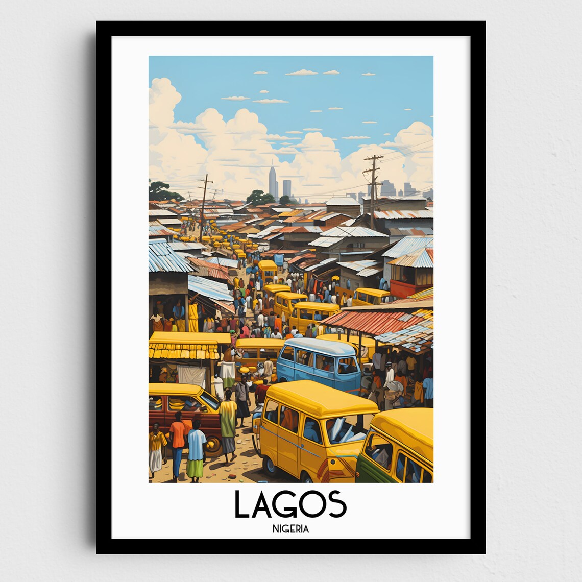 Lagos Travel Poster, Nigeria Africa Home Decor