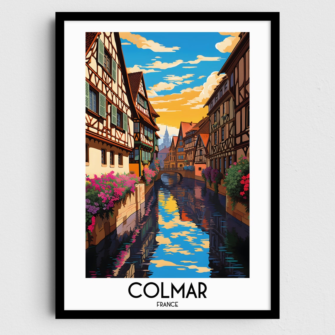 Colmar Travel Wall Art France Painting Gifts Europe Home Decor Prints Posters Handmade Art French