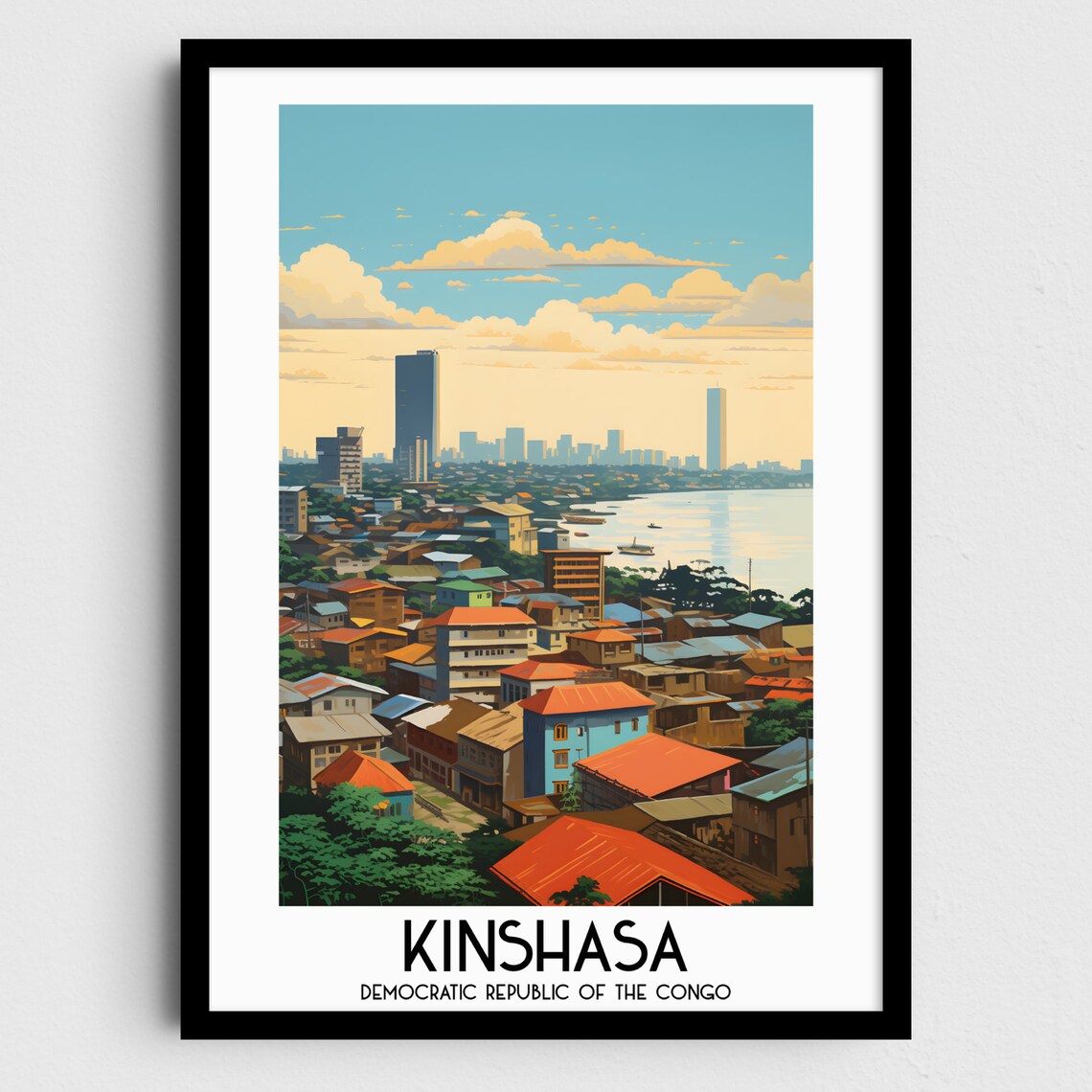 Kinshasa Travel Poster, Democratic Republic Of The Congo