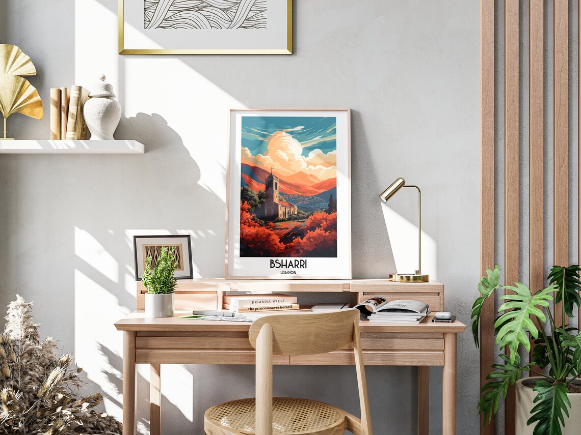 Bsharri Travel Poster, Lebanon Middle East Decor - Image 3