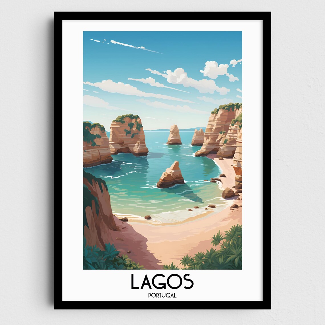 Lagos Travel Wall Art Portugal Painting Gifts Europe Home Decor Prints Posters Handmade Art Portuguese