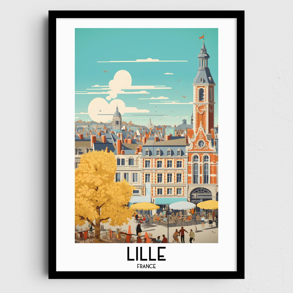 Lille Travel Poster, France Home Decor Print